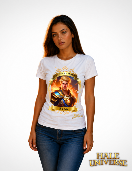 Evan, Power of Ardor - Short Sleeve Graphic T-Shirt- White- Unisex