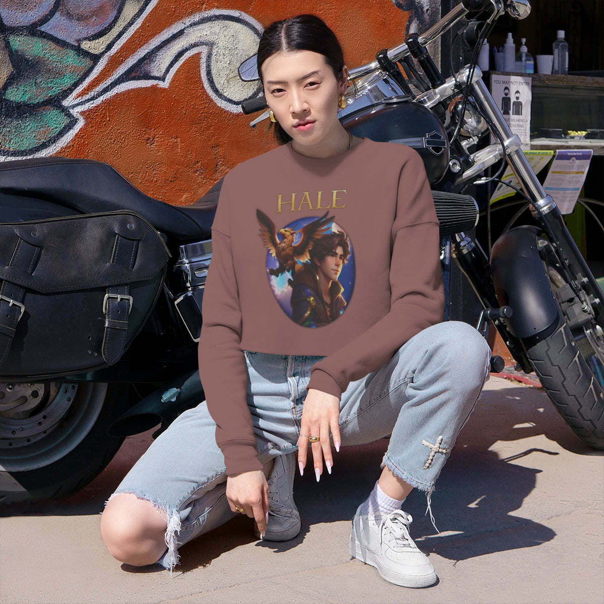 Hale - Graphic Juniors Cropped Sweatshirt-HALE