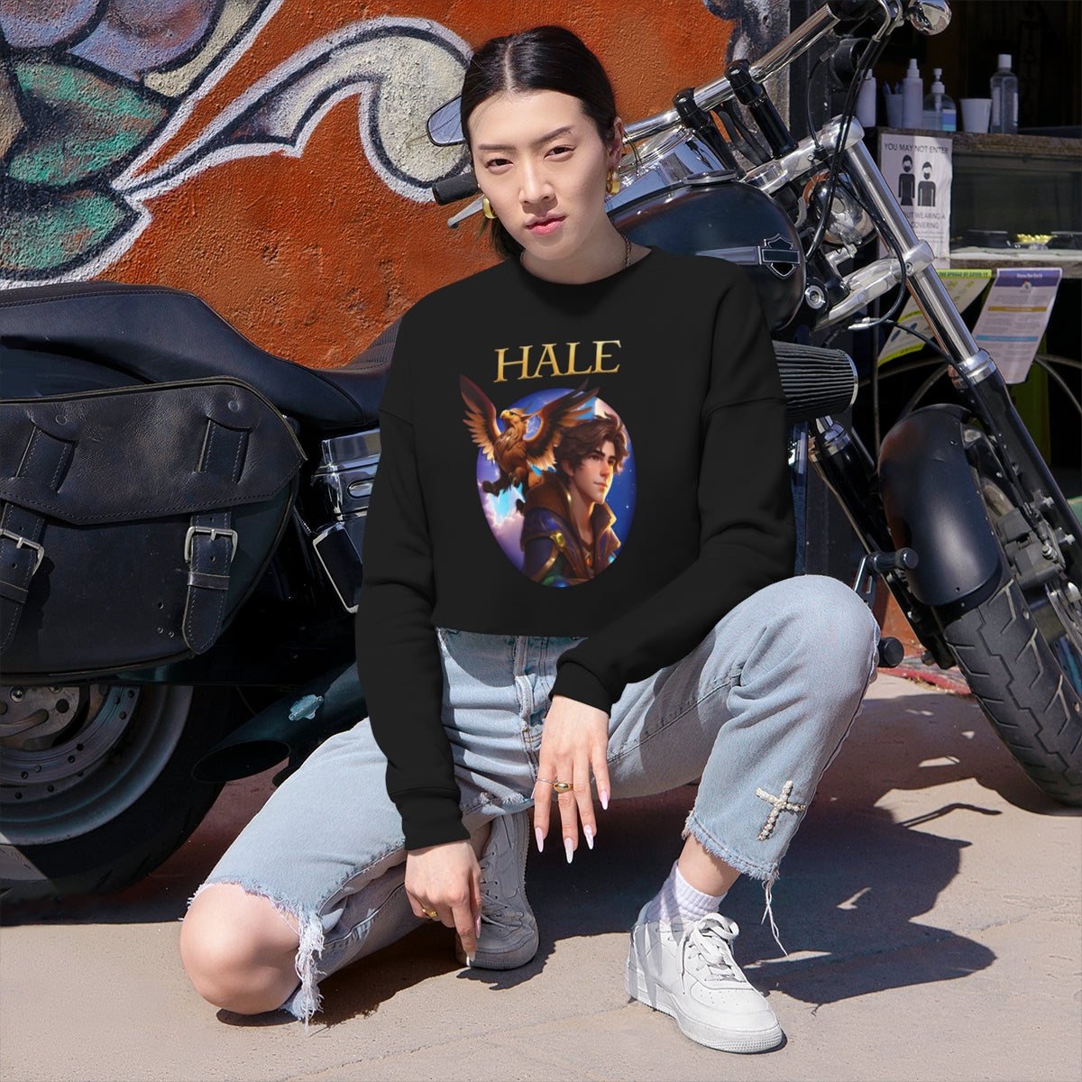 Hale - Graphic Juniors Cropped Sweatshirt-HALE