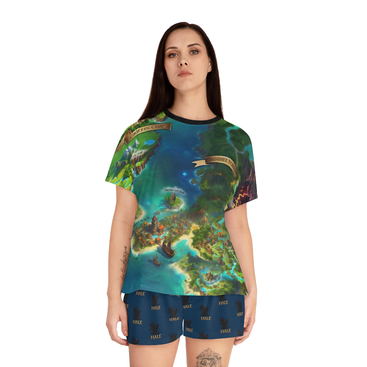 Extraordinary Division Map - women's short pajama set