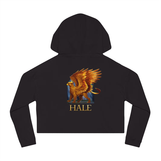 Juniors' Cropped Hooded Graphic Griffin Sweatshirt-HALE