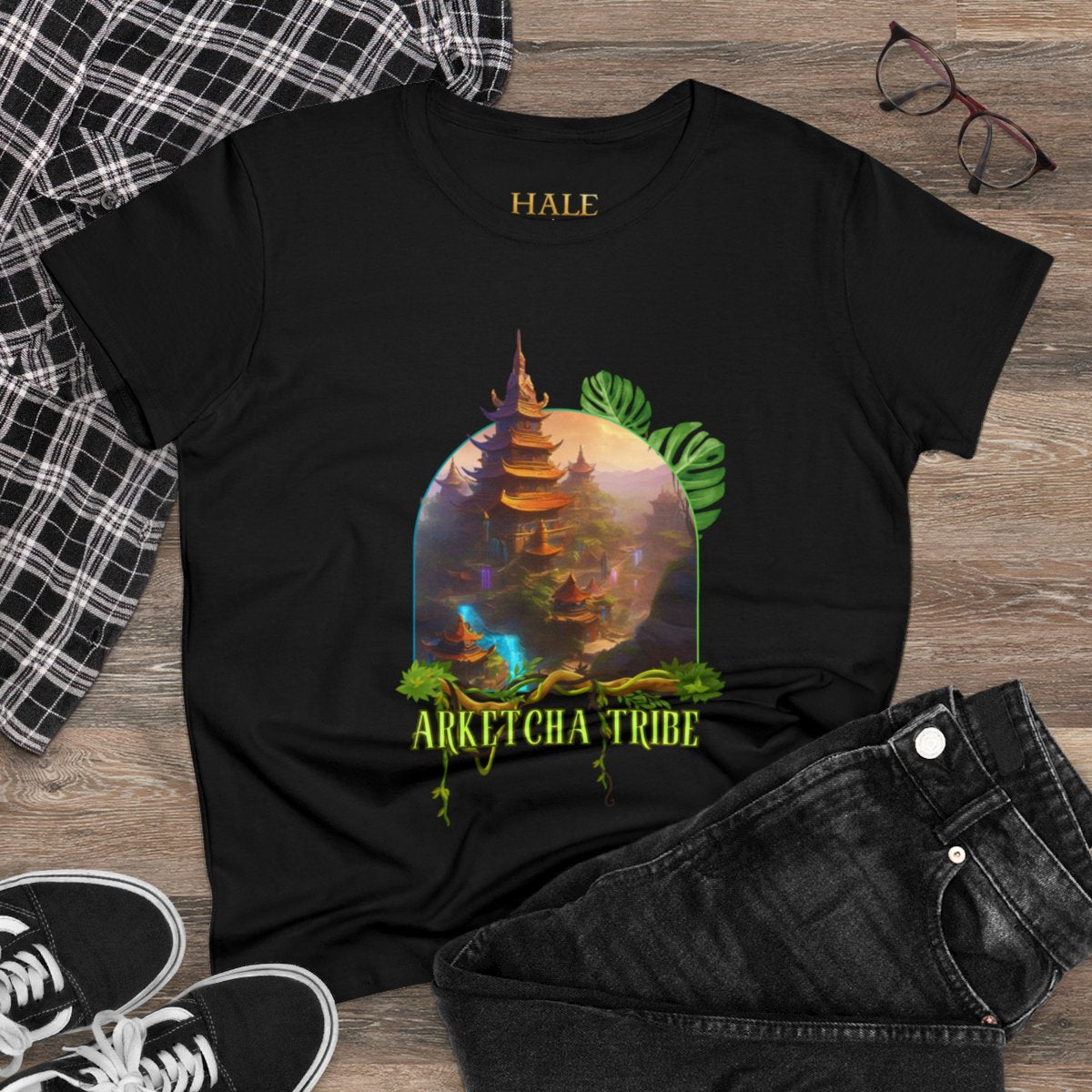 Arketcha Tribe - Graphic Cotton Tee-HALE