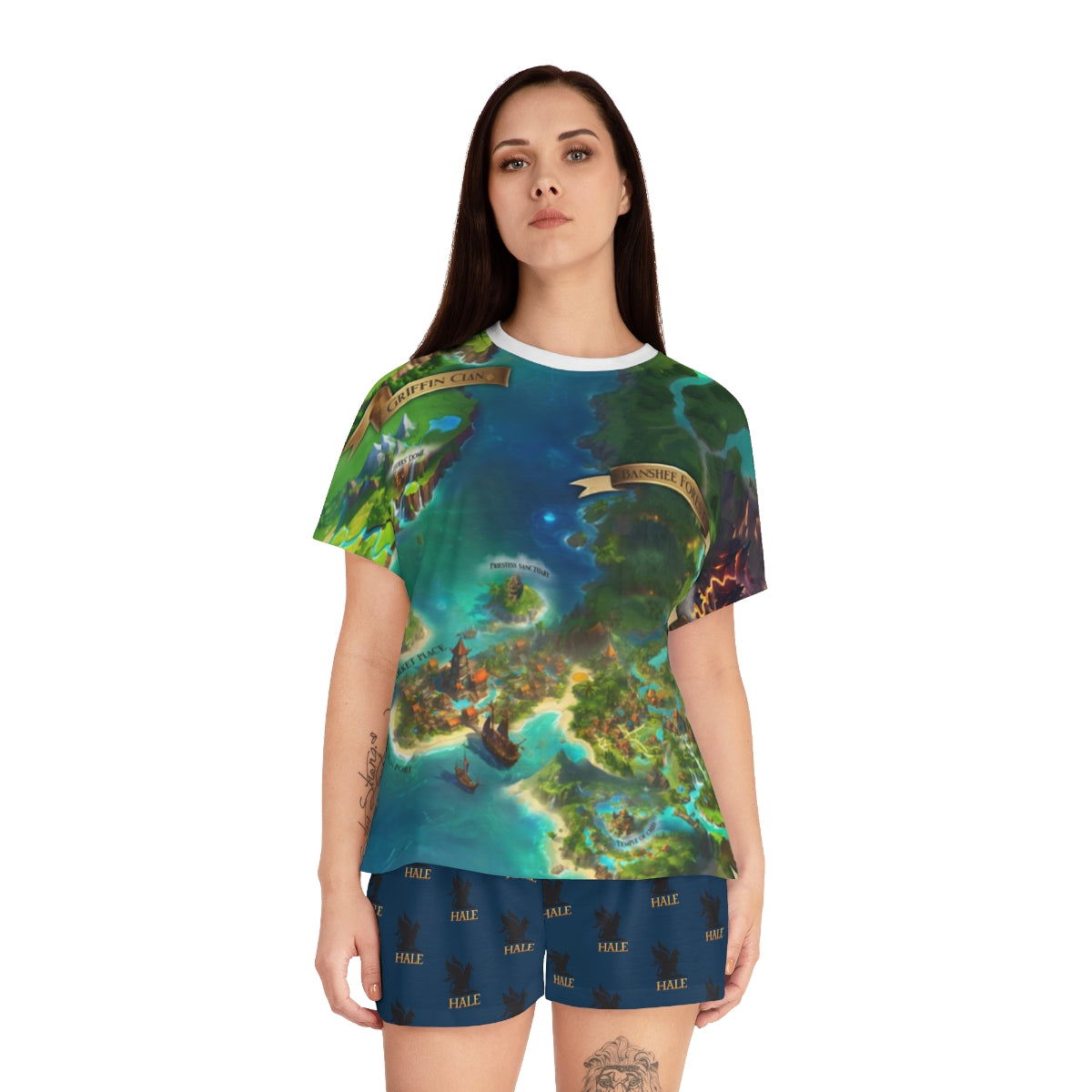 Extraordinary Division Map - women's short pajama set