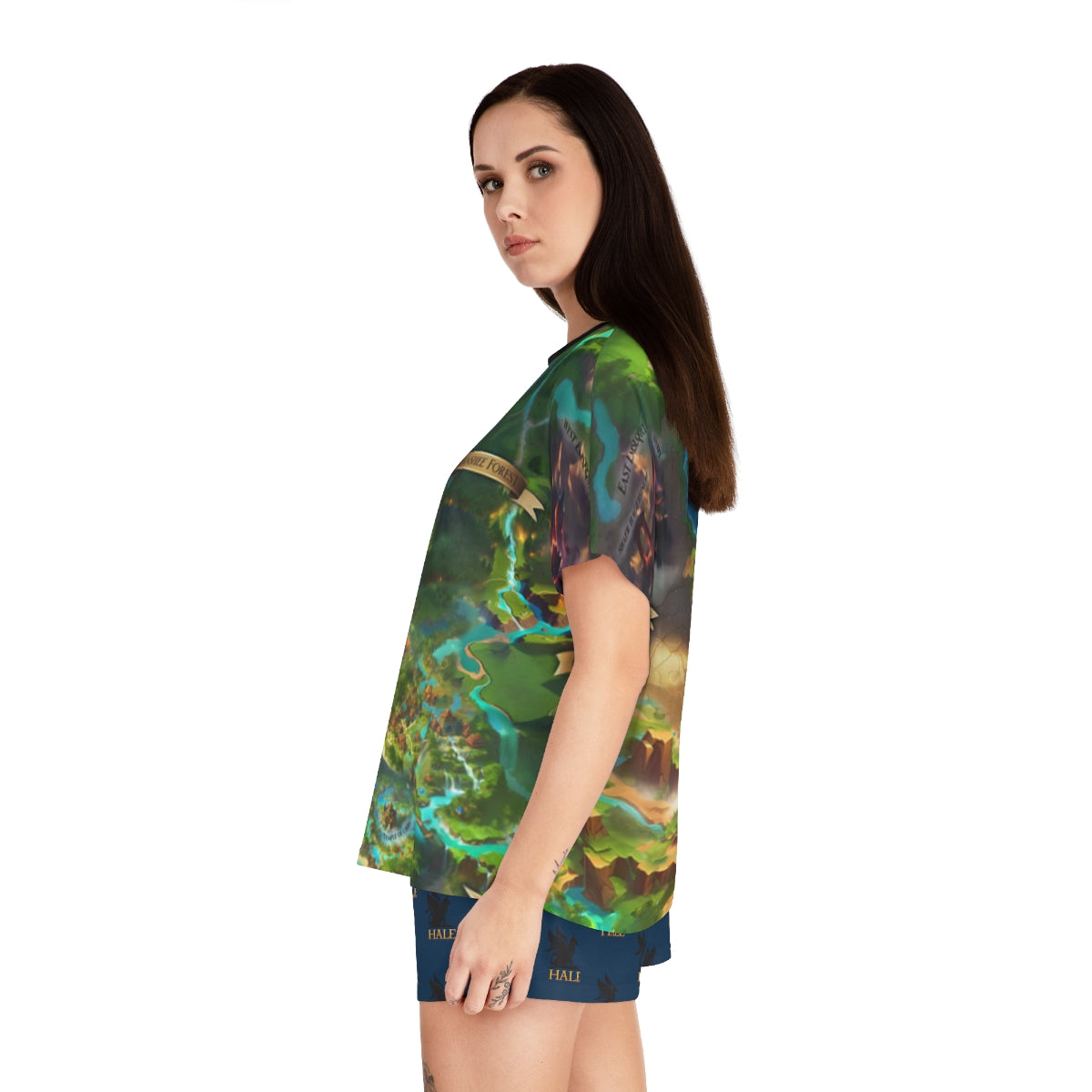Extraordinary Division Map - women's short pajama set