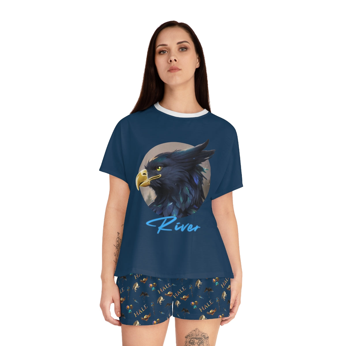 River Juniors'  Short Sleeve with Shorts Pajama Set-HALE
