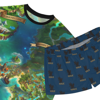 Extraordinary Division Map - women's short pajama set