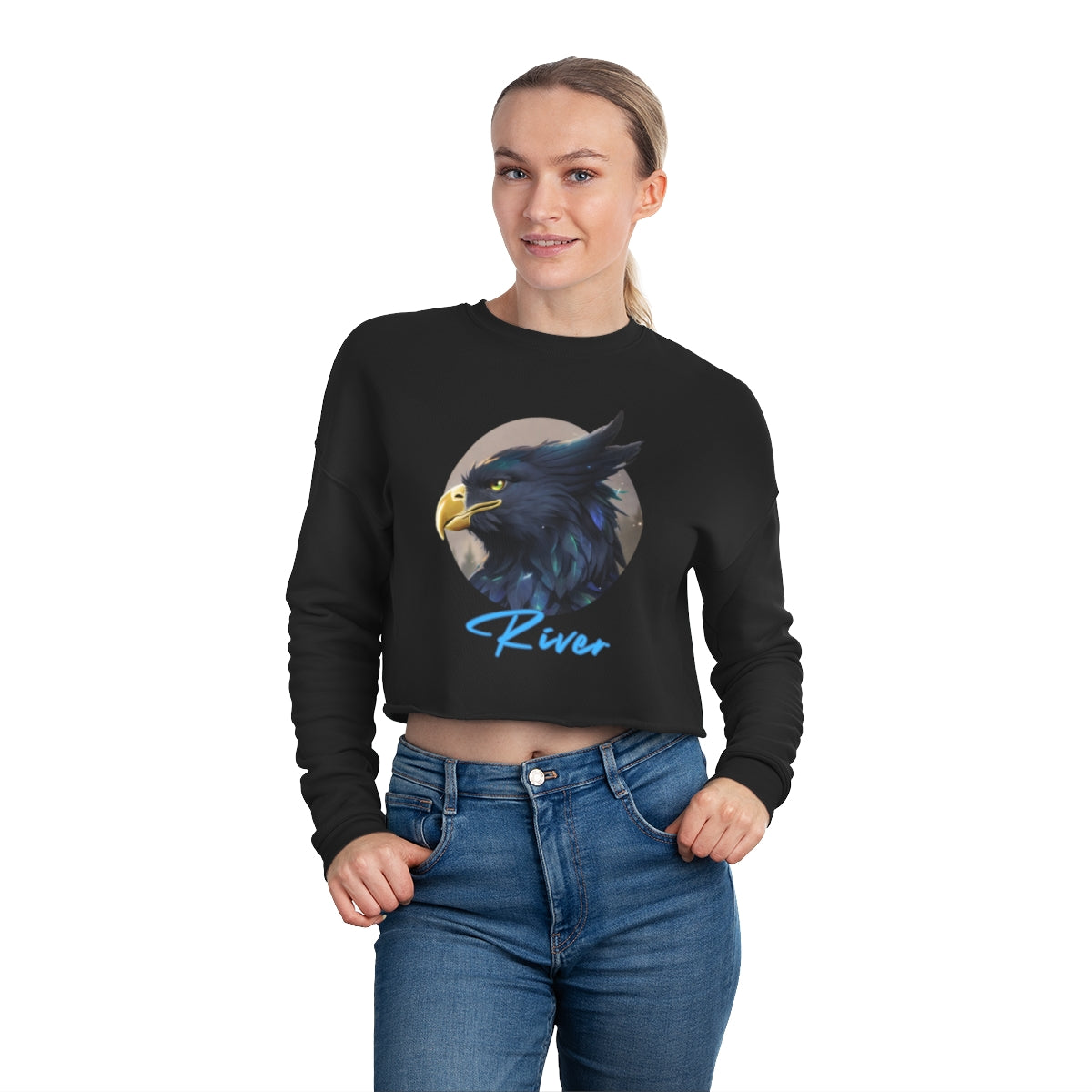 River - Graphic Cropped Sweatshirt-HALE