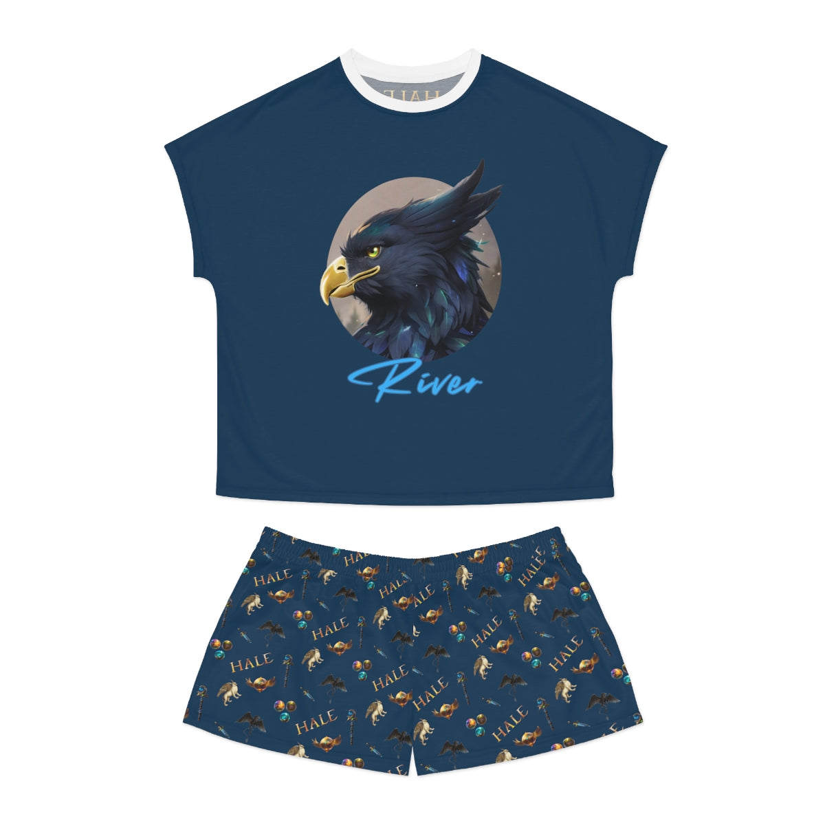 River Juniors'  Short Sleeve with Shorts Pajama Set-HALE