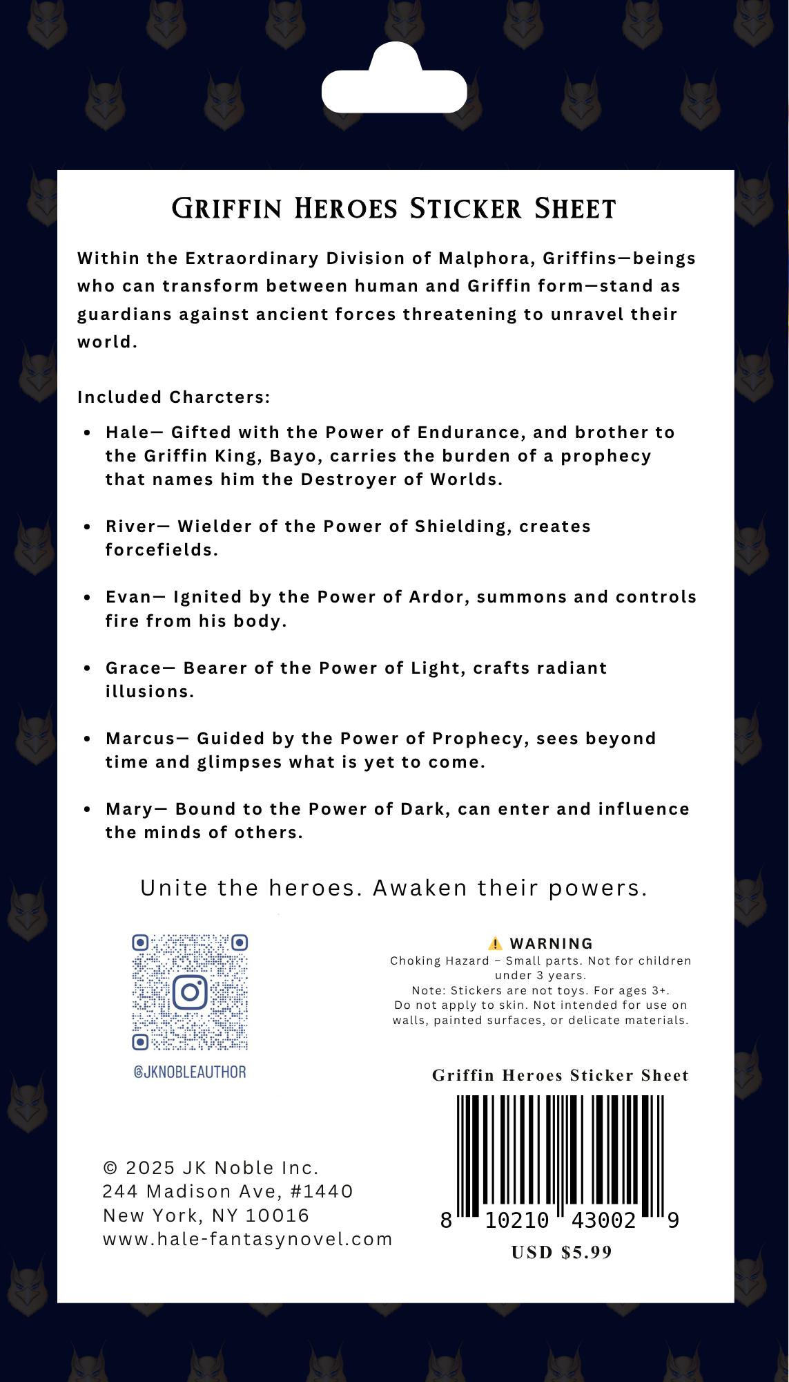 Griffin Heroes Sticker Sheet