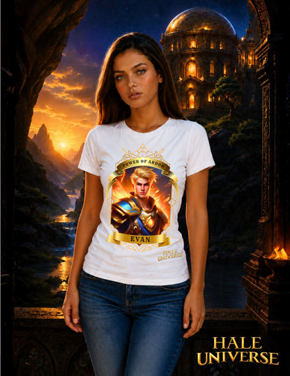 Evan, Power of Ardor - Short Sleeve Graphic T-Shirt- White- Unisex