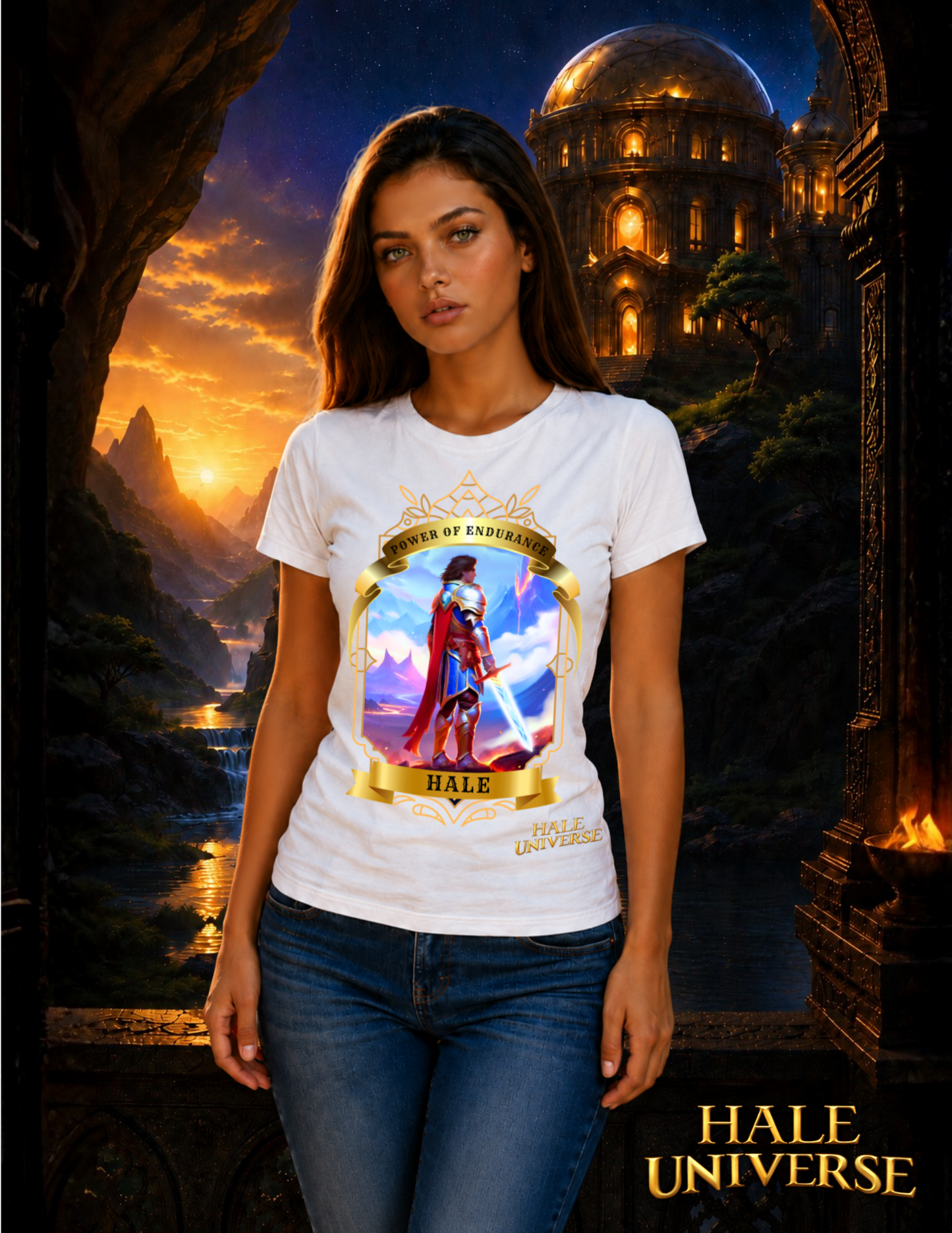 Hale Epic, Power of Endurance - Graphic Cotton T-Shirt- White- Unisex
