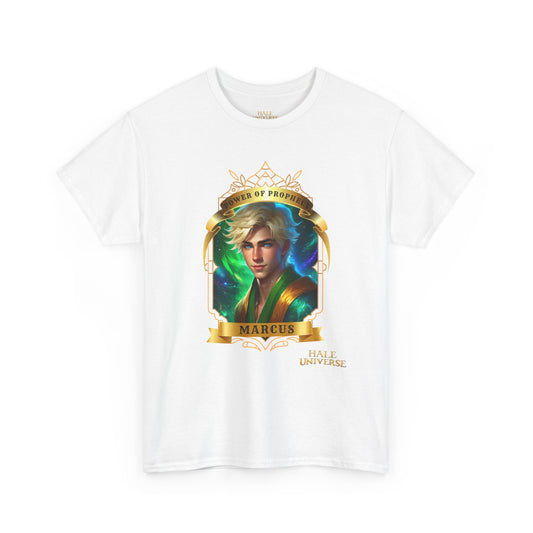 Marcus, Power of Prophecy - Graphic Cotton T-Shirt- White- Unisex