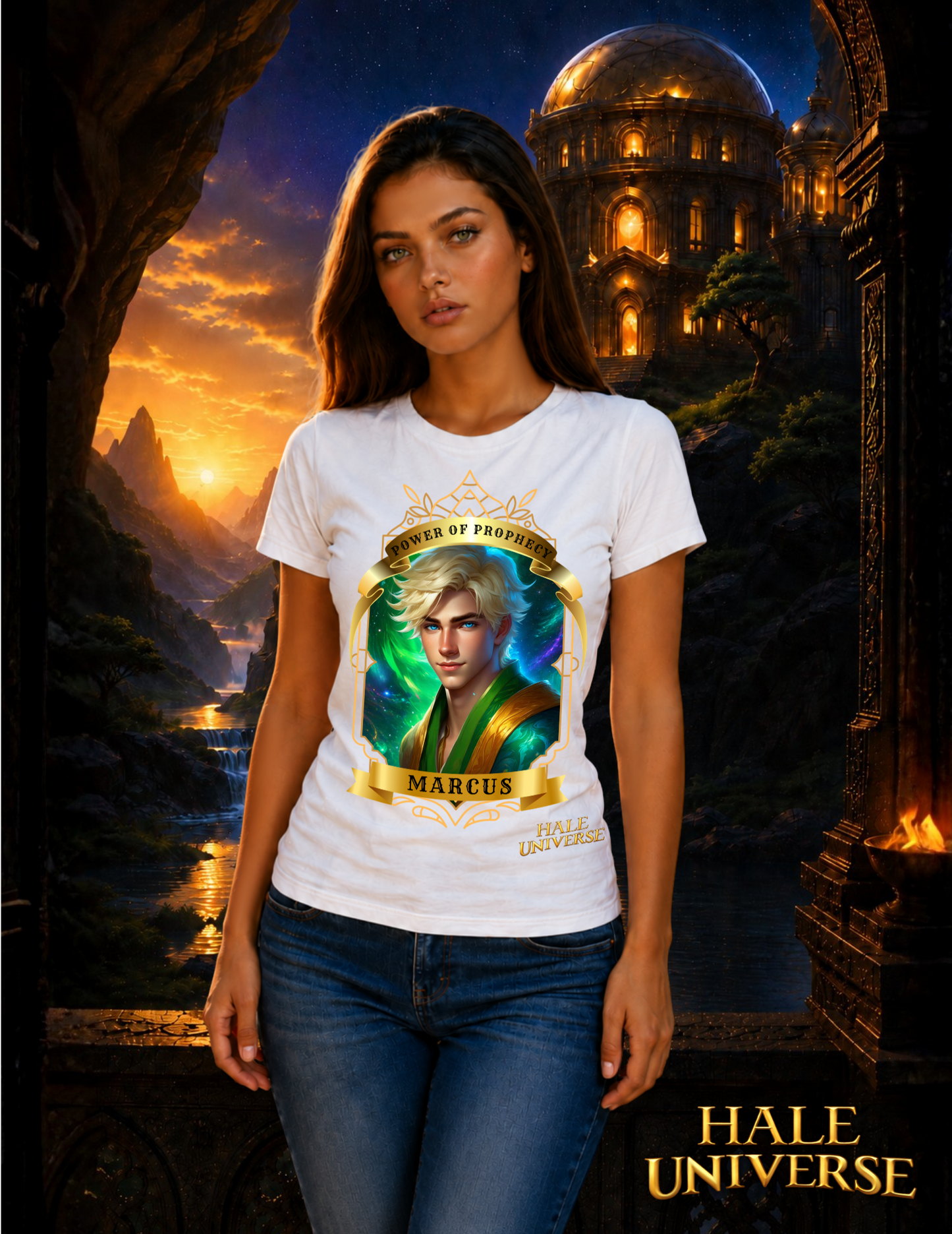 Marcus, Power of Prophecy - Graphic Cotton T-Shirt- White- Unisex