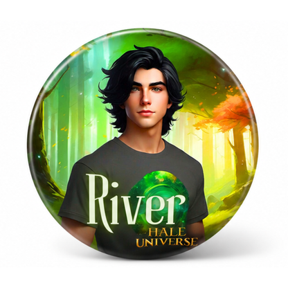 River, Human Form - Pin Button