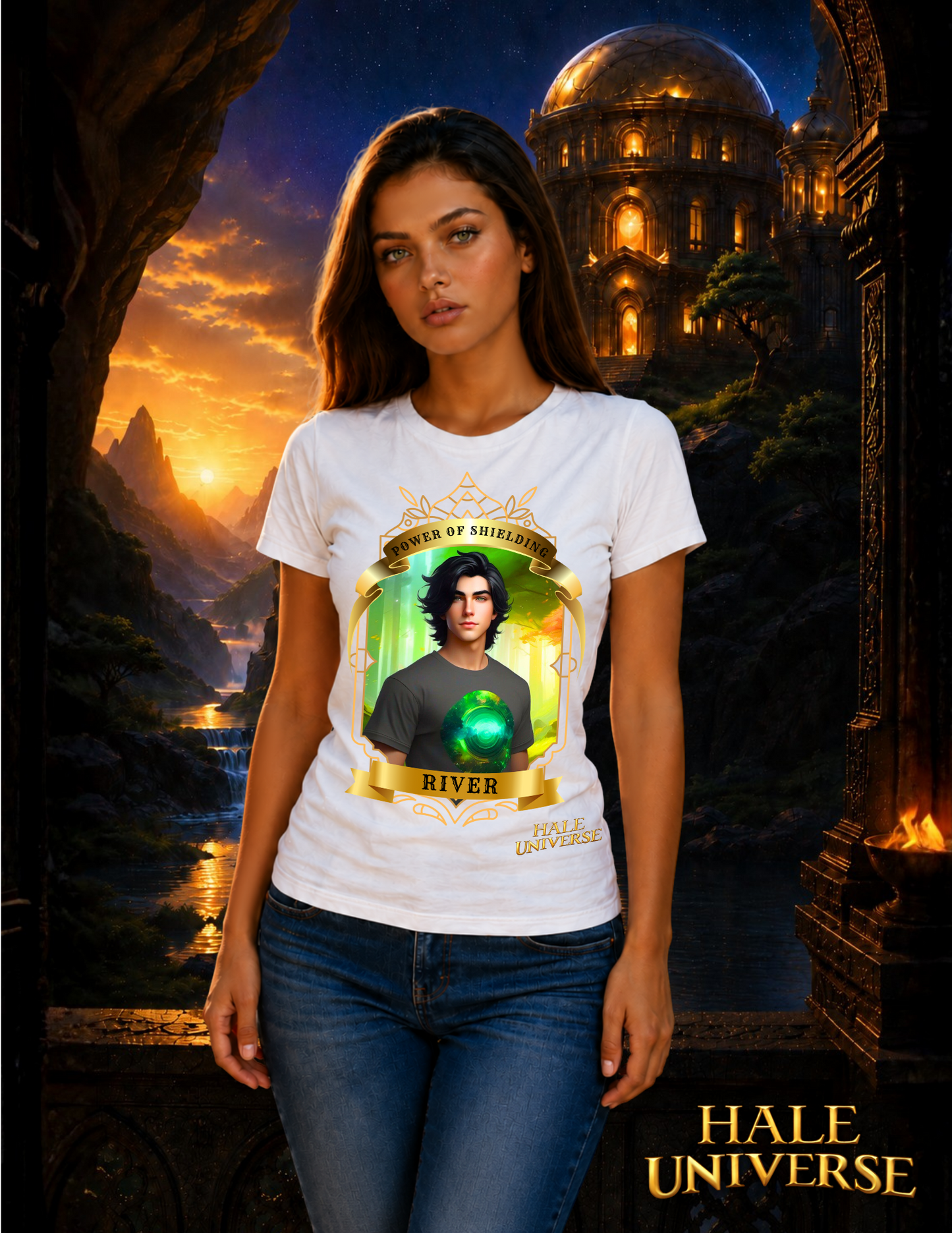 River, Power of Shielding - Graphic Cotton Tee-White- Unisex