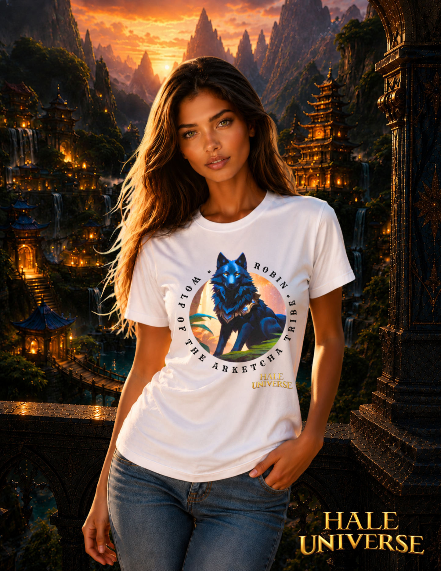 Robin, Wolf of the Arketcha Tribe - Graphic Cotton Tee - White