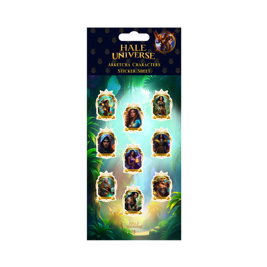 Arketcha Characters Sticker Sheet Front Mockup