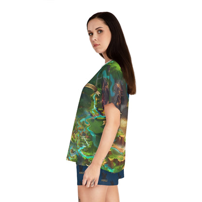 Extraordinary Division Map - women's short pajama set