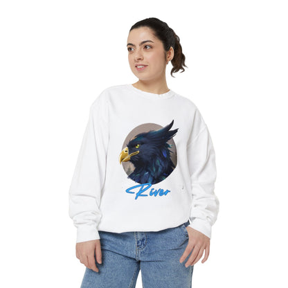 River Graphic Juniors' Garment-Dyed Sweatshirt-HALE